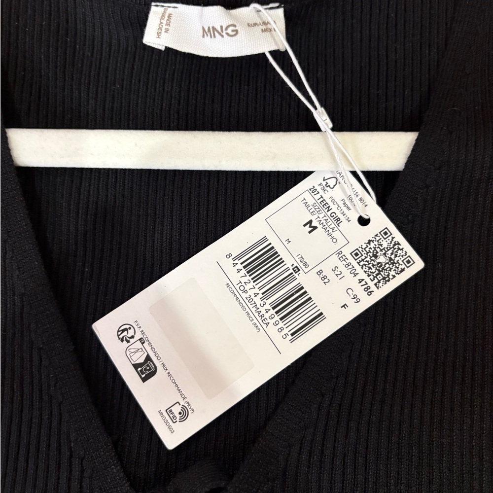 Mango Black Ruffle Tank Top - Picture 3 of 4